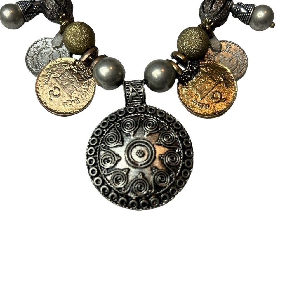 Mixed Medal Necklace w/Adjustable Lobster Claw Closure - Picture 3 of 8